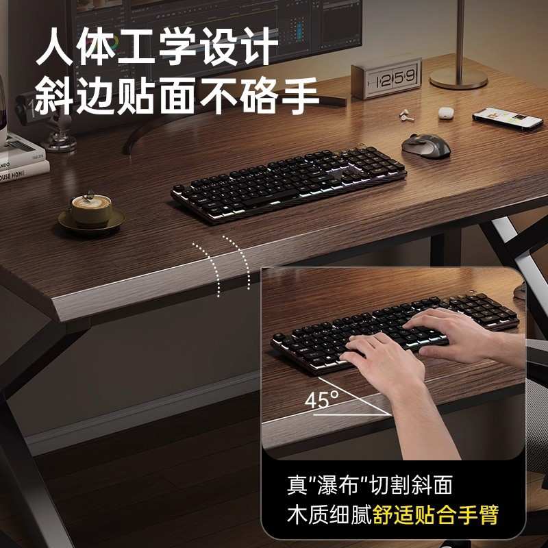 电脑桌台式家用电竞桌跨床桌办公室用桌面收纳桌电脑桌电竞椅一套