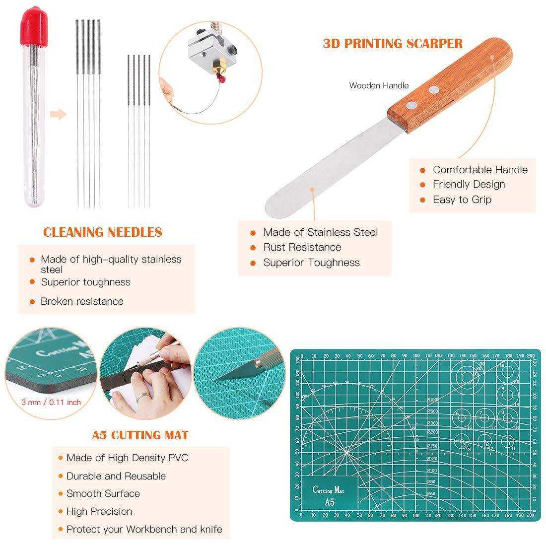 3d打印机配件工具套装多用途40件模型移除修边工具套装