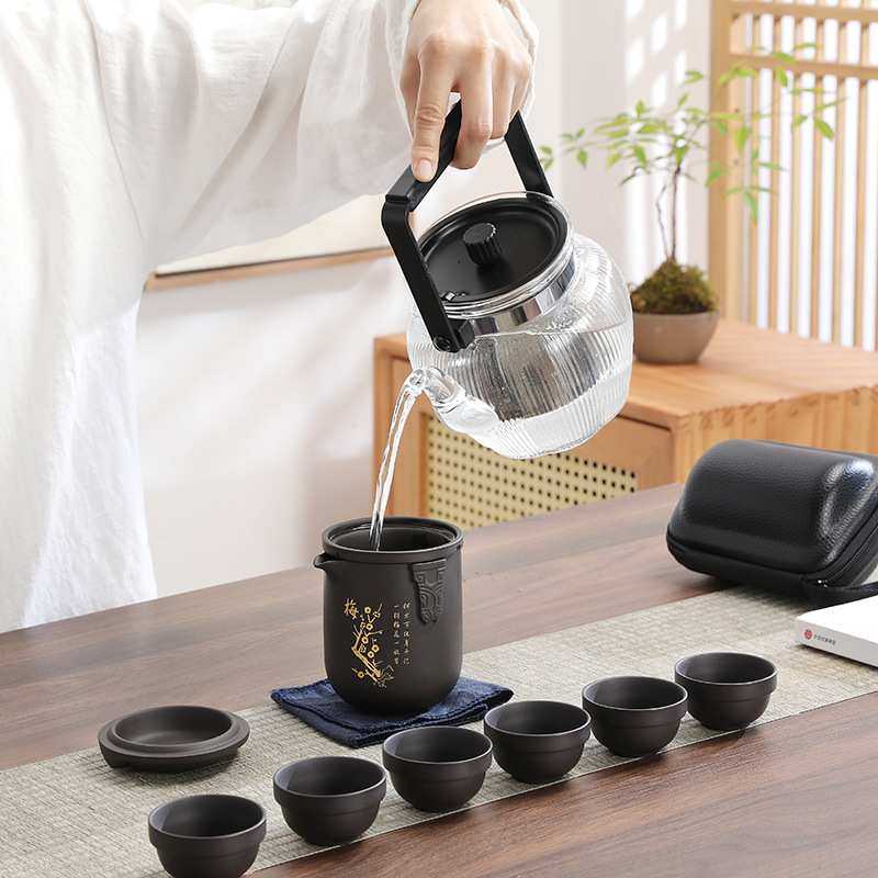 小套便携式单人家用快客杯户外功夫泡茶壶整套紫砂旅行茶具套装,3C数码配件,USB灯,淘宝优惠券,粉丝福利购,淘宝优惠卷