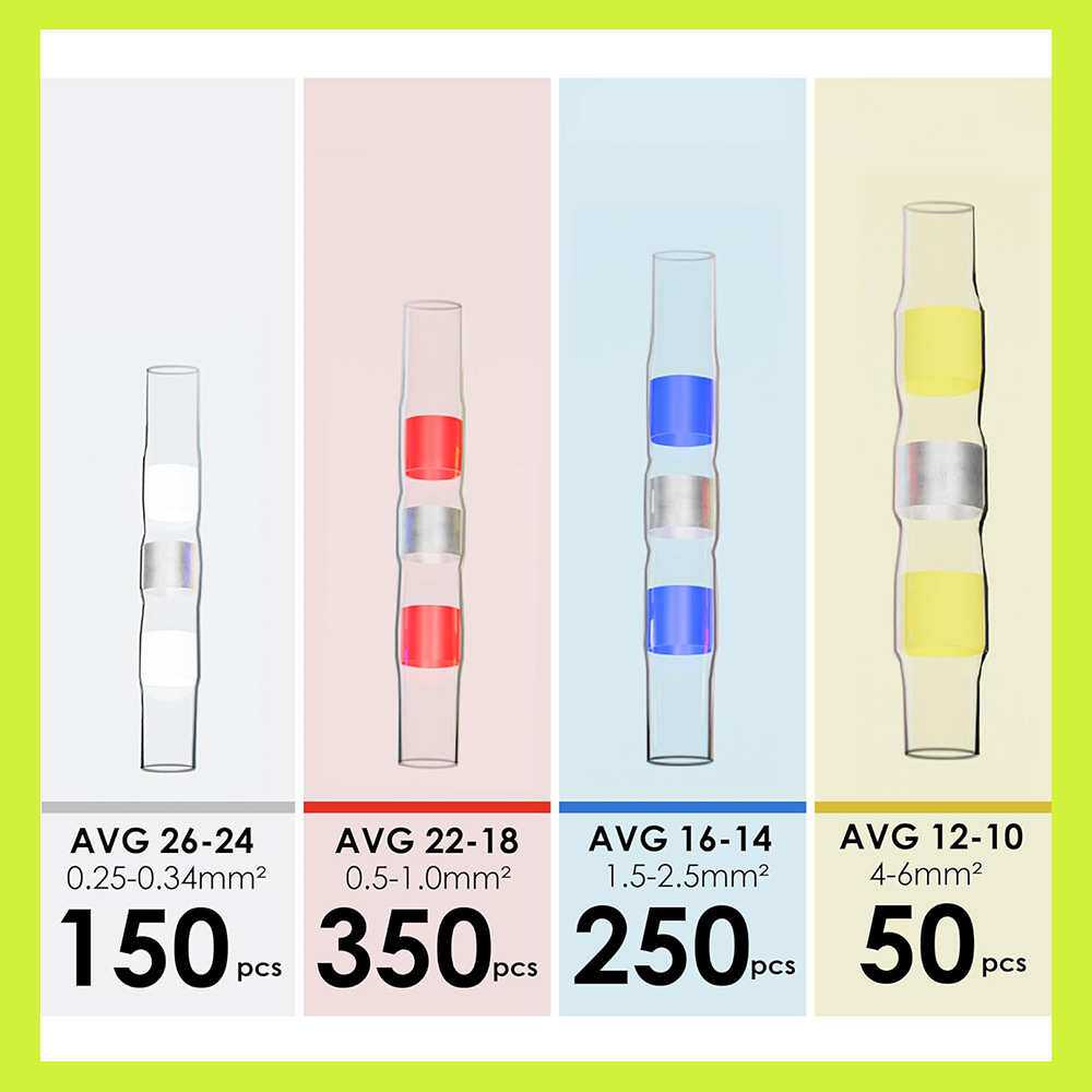 跨境  800pcs免压焊锡管热缩端子,防水接线端子快速连接器套件