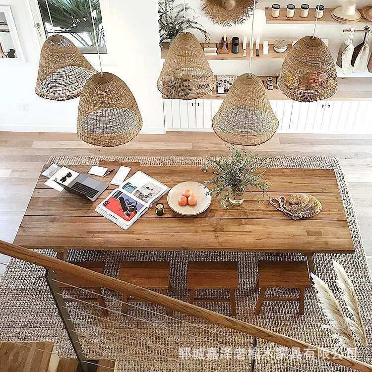 中式实木长桌客厅饭桌大桌子家用长方形复古原木餐桌椅组合厂家,3C数码配件,USB灯,淘宝优惠券,粉丝福利购,淘宝优惠卷