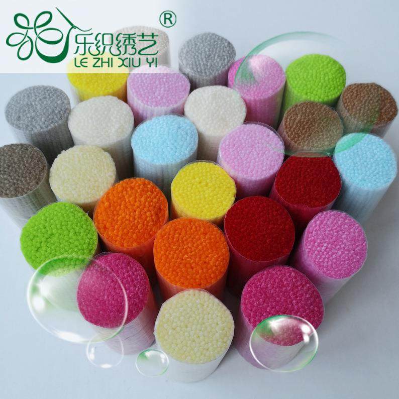 乐织地毯绣抱枕坐垫厂家地毯绣坐垫小圆垫手钩材料套件毛线绣