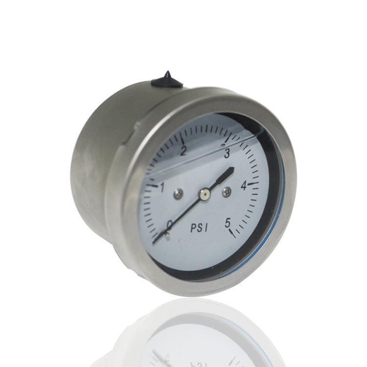 供全钢耐震压力表全钢充油膜盒压力表微压力表YEBN65Z5PSIG1/4