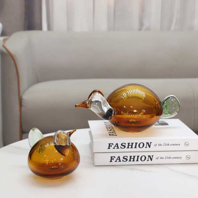 北欧创意橙色琉璃小鸟动物摆件客厅卧室玄关书房样板间家居装饰品,3C数码配件,USB灯,淘宝优惠券,粉丝福利购,淘宝优惠卷