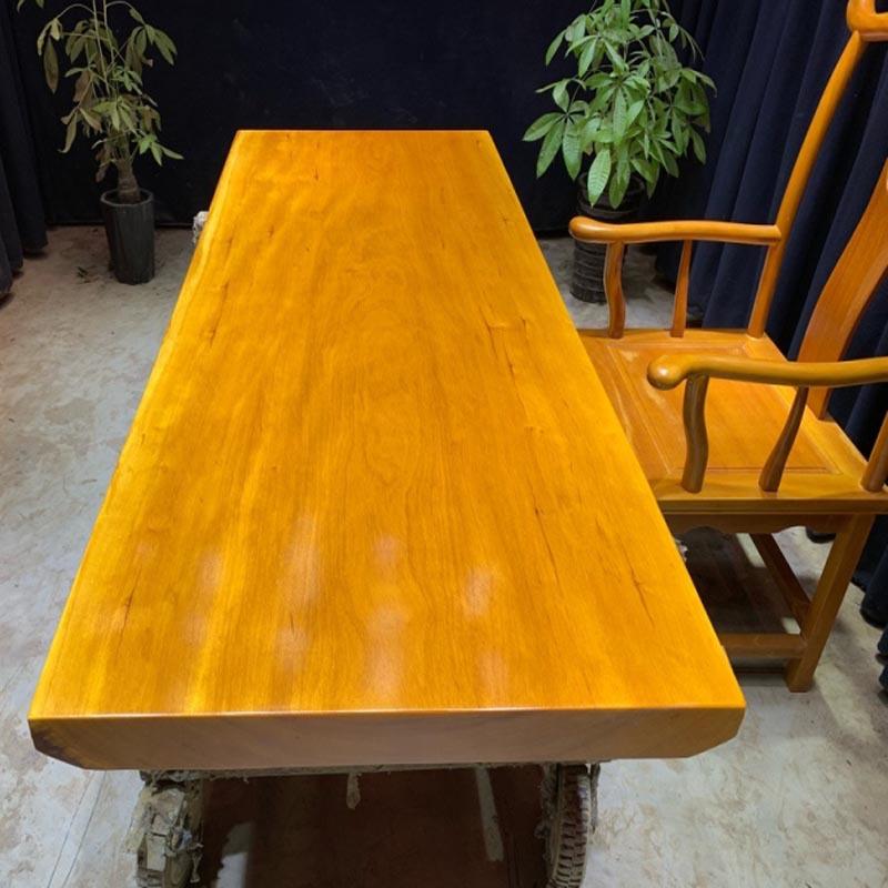 巴花大板实木原木胡桃木办公桌大板台黄花梨餐桌鸡翅木画案泡茶板