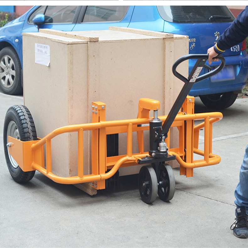 hoular好拉越野1吨山地型叉车大轮子托盘车液压搬运车 充气轮叉车