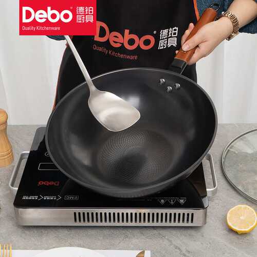 德铂优质精铁不锈炒锅平底炒菜锅不粘锅无涂层防刮耐磨现货