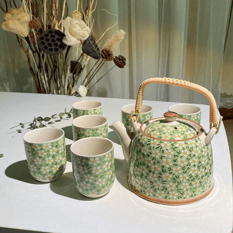 中式提梁壶陶瓷家用小p清新茶具泡茶壶带过滤网水壶民宿单壶杯摆
