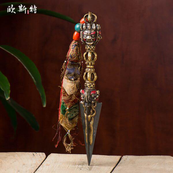 居家手工式橛藏纯铜飘带金刚面供具秽迹佛具杵尼泊尔金刚三普巴