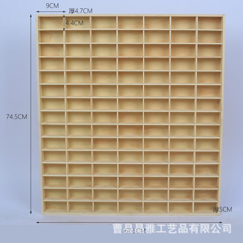 木质多格盒小汽车收纳展示盒整理小格子多层展示柜墙上玩具展示架