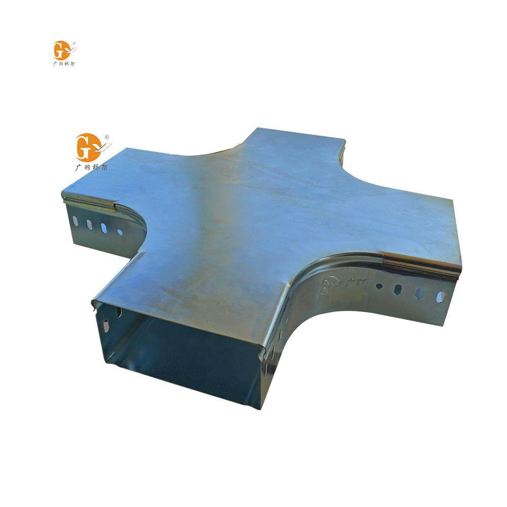 镀锌槽式水平四通广羽桥架厂直供热镀锌线槽梯式桥架镀锌桥架配件