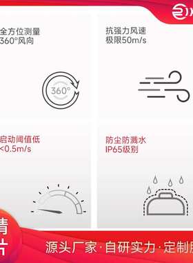 瑞仪卡农业风向传感器港口码头360°风向监测变送器RS485Modbus