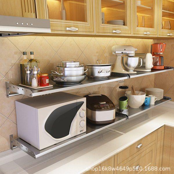 304不锈钢微波炉置物架【钢板款】厨具用品收纳【打孔/免钉安装款,厨房/烹饪用具,微波炉置物架,淘宝优惠券,粉丝福利购,淘宝优惠卷