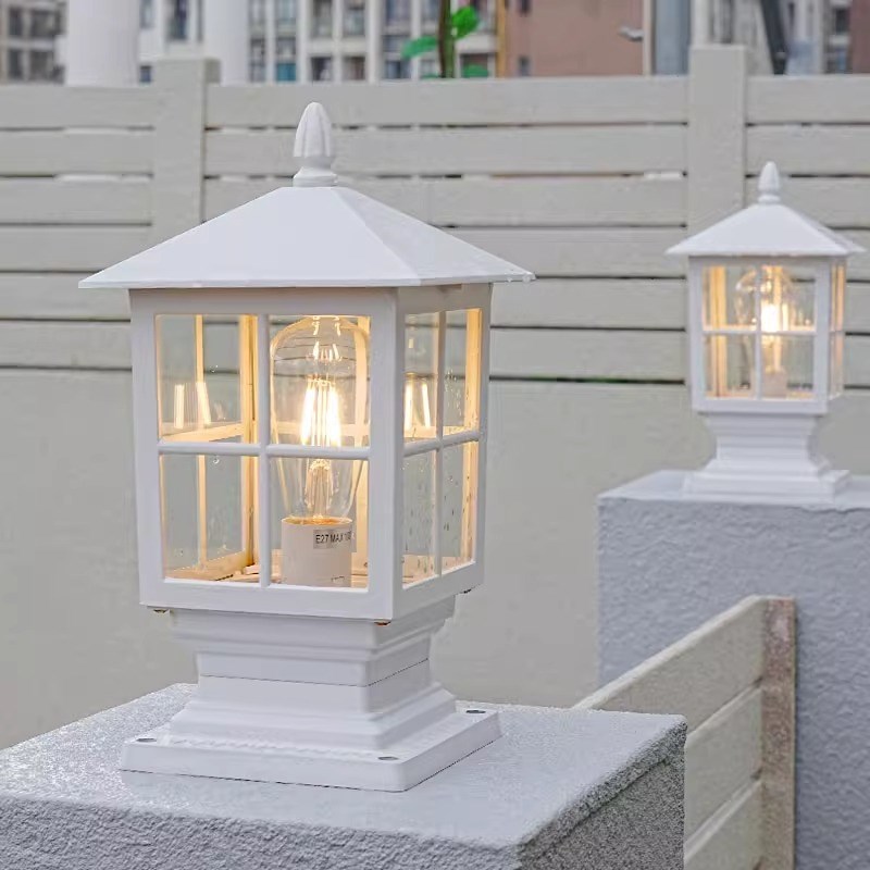 柱头灯户外防水围k墙灯太阳能庭院灯花园别墅大门两侧柱子灯门垛