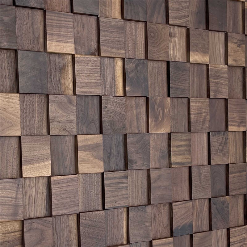 北美黑胡桃木背景墙装饰墙餐厅实木马赛克轻奢简约T现代新中式装