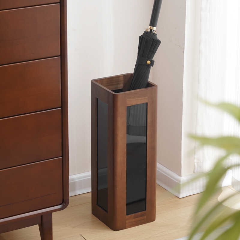 雨伞收纳架家用门口伞q桶商用酒店大容量雨伞架中式实木雨伞收纳