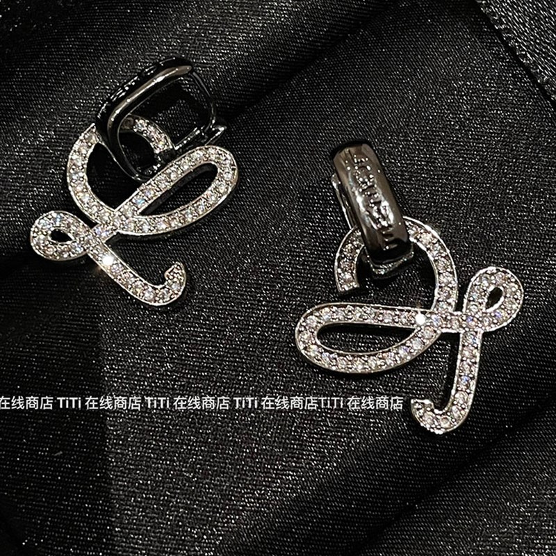 罗家满钻耳钉耳i坠新款2024高质感高级银色微镶气质锆石精致耳饰