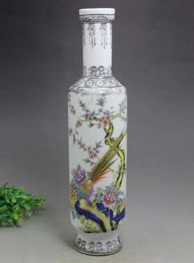 收藏复古瓷器工艺品做旧制作彩绘花瓶家居摆件 图案随机发货