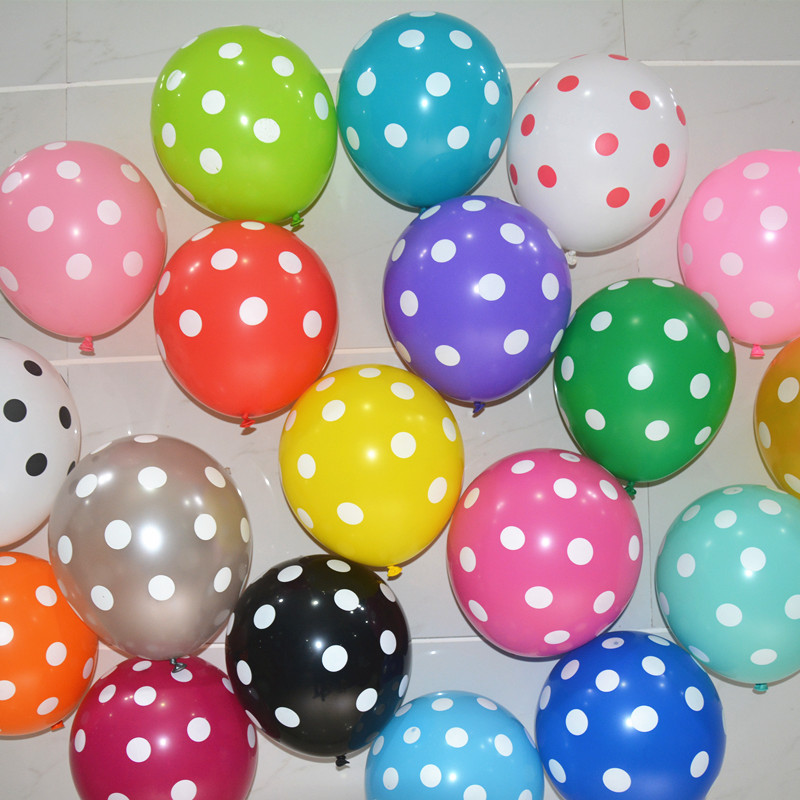 12寸加厚圆点气球 生日派对y布置结婚房装饰波点气球 圆形点点气