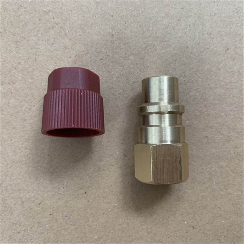 R1234fy转换接头m 内1/4SAE外R1234YF加氟接口 空调机汽配转接铜