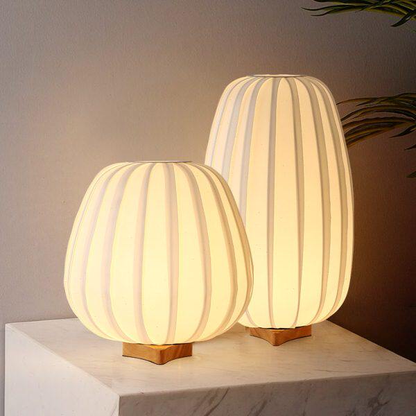 台灯书房北欧布艺装饰温馨客厅日式灯具卧室床实木头民宿装饰网红