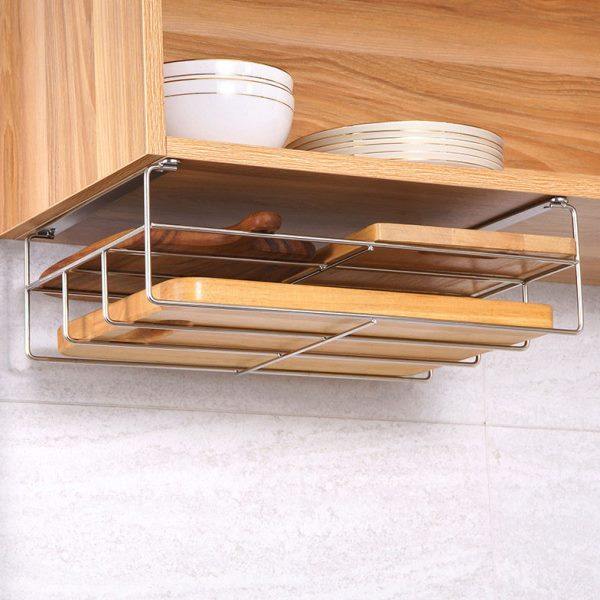 锁板304不锈钢砧板架 悬挂菜板收纳架厨房橱柜下挂放置案板置物架,厨房/烹饪用具,锅盖架/锅盖收纳垫,淘宝优惠券,粉丝福利购,淘宝优惠卷