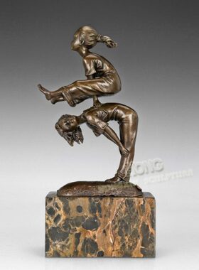 马礼品酒摆件欧式0校园铜雕跳客厅包邮店EP办公室书房A4室内工艺0