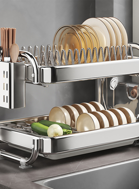 不锈钢碗碟收纳架沥水碗盘架碗柜碗筷沥水架碗架厨T房置物架放碗