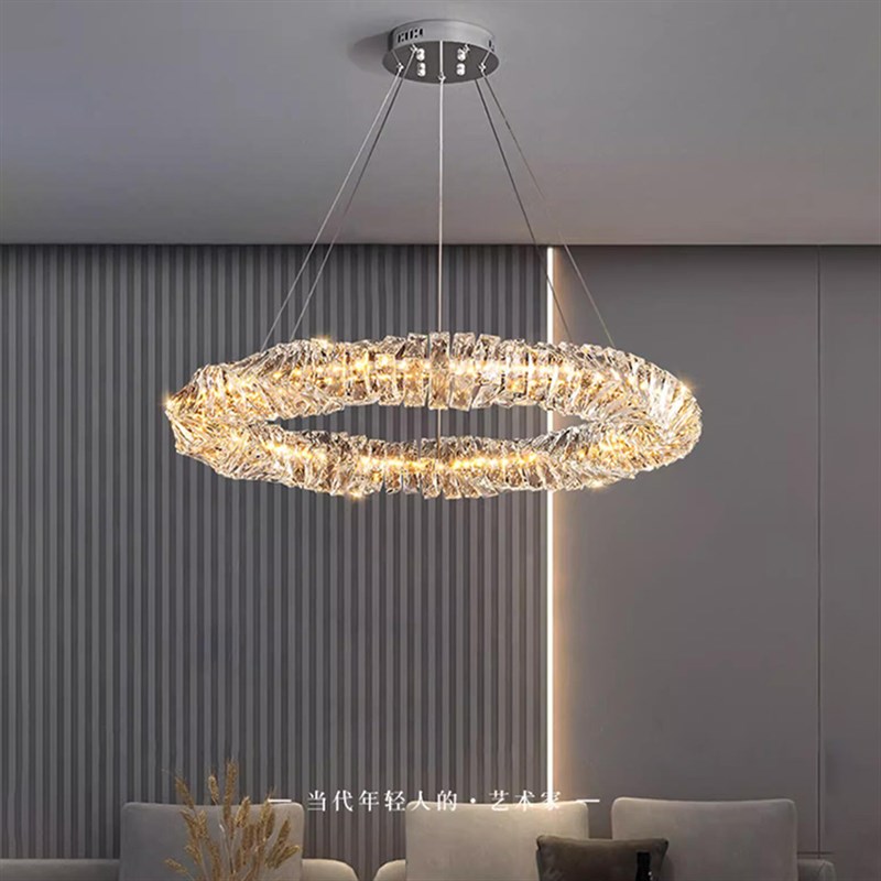 水晶吊灯轻奢客厅主灯后现代简y约高档豪华大气家用意式餐厅卧室