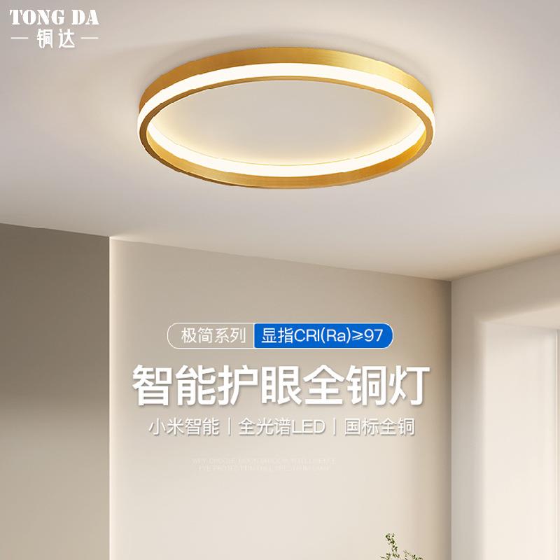 超简约全铜卧室吸顶灯别墅房间厨房餐厅灯酒店现代客厅过道吸顶灯