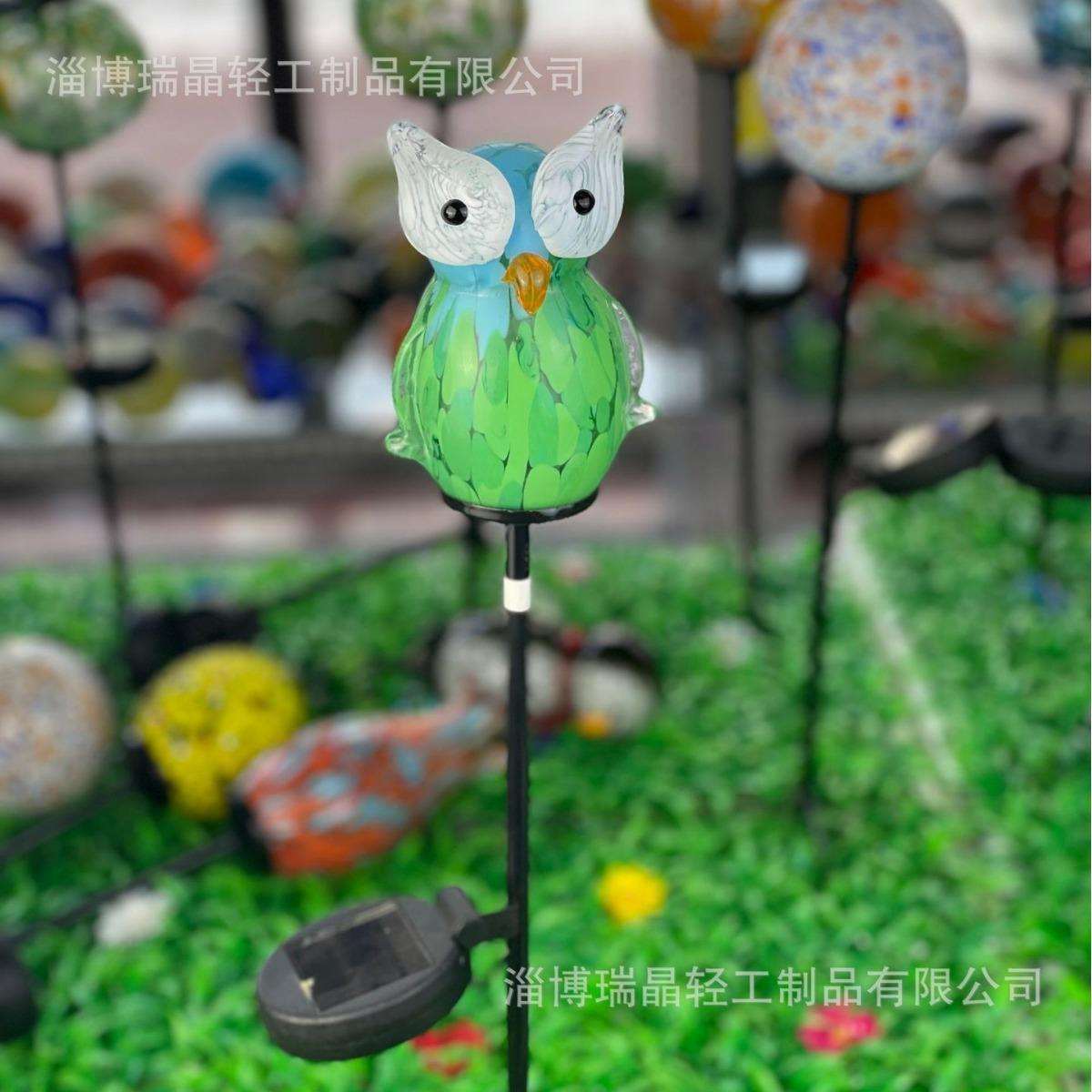太阳能琉璃郁金香火焰仙人掌菠萝小鸟动物草坪灯花园灯地插灯跨境