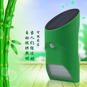 太阳能照明壁灯 人体红外感应 室外壁灯 草坪灯一体化竹筒灯