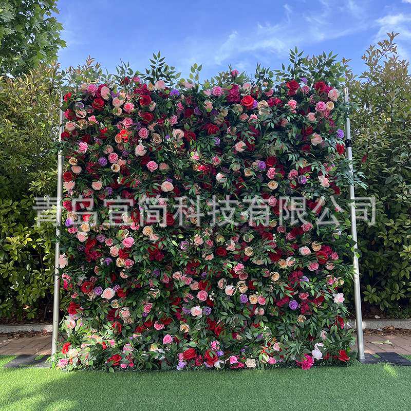 7D布底仿真植物墙绿植墙背景门头室内装饰形象墙婚庆花墙高仿真