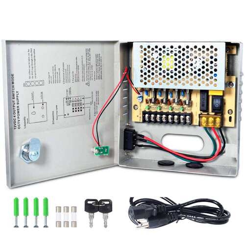 开关电源厂家12V3.5A45W CCTV4路 LED监控电源直流集中供电电源箱