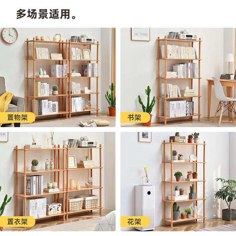 实木置物架多层落地创意书架书柜分层隔板架客厅隔断组合收纳新品