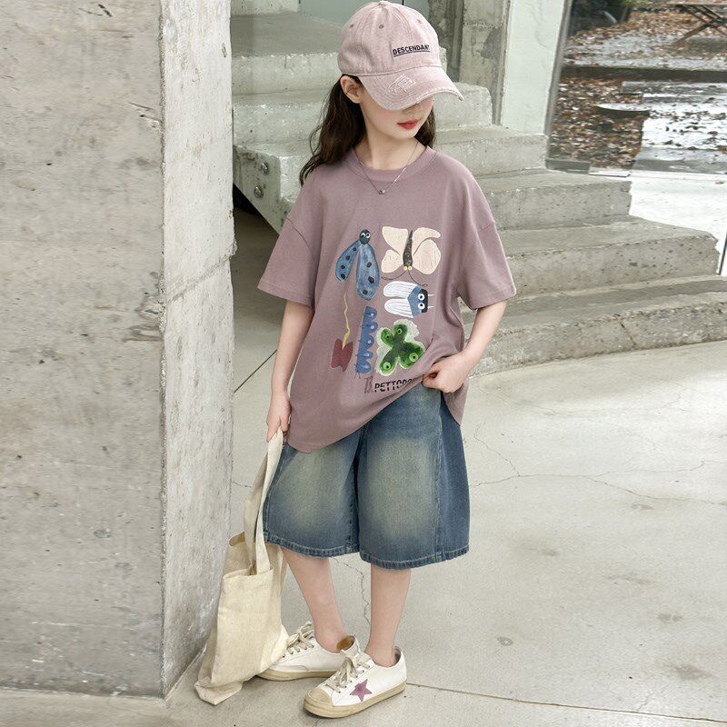 女童牛仔短裤夏装2025新款外穿儿童五分裤夏季12岁女孩大童装中裤