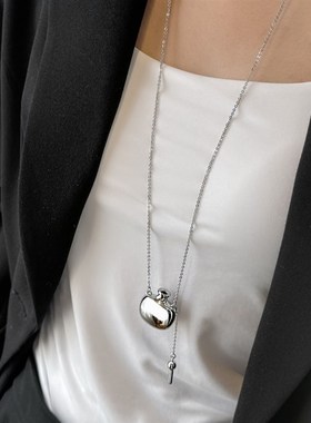 重工高品质~小众银色小水壶酒壶长款项链女毛衣链连衣裙气质高级