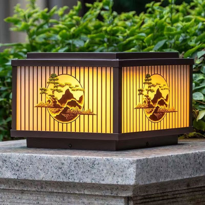 太阳能柱头灯户外m别墅花园柱子灯室外庭院大门防水围墙门柱灯