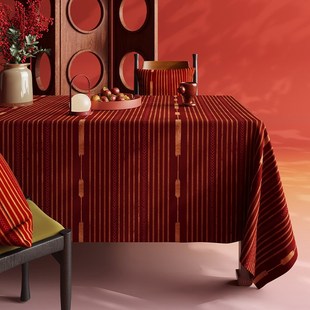 新年桌布2025喜庆红色过年餐桌B布轻奢高级感中式春节除夕茶几台