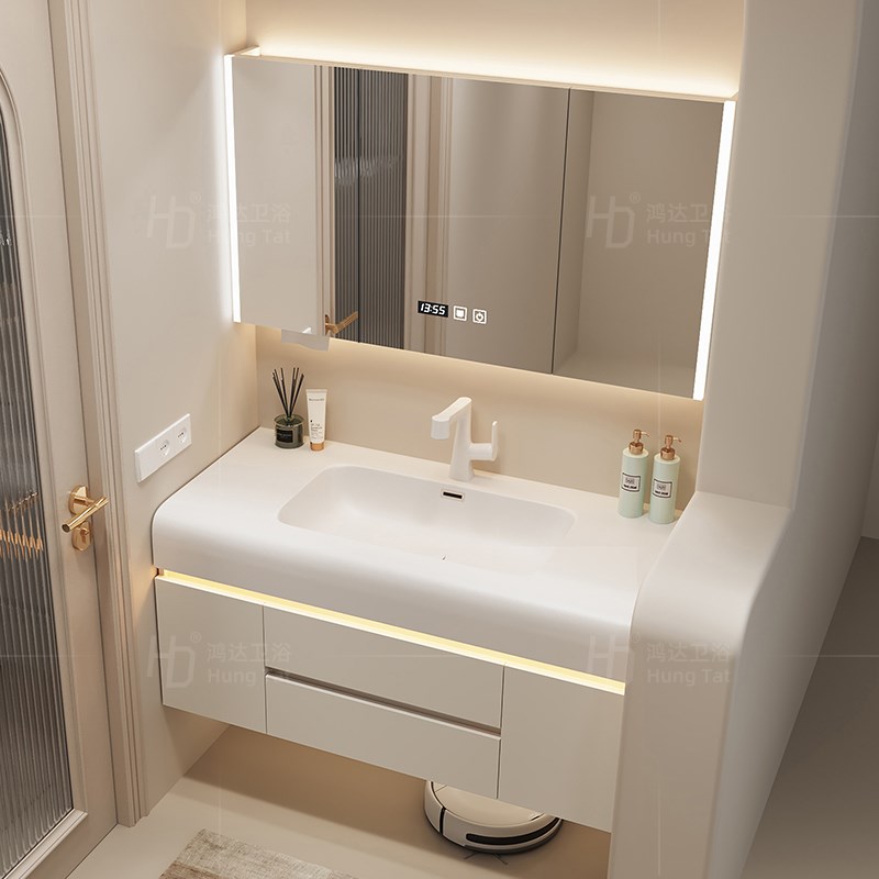 2024款可丽耐无缝一体盆浴室柜组合卫生间洗手洗脸现Y在轻奢洗漱