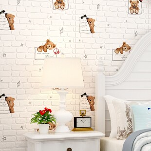 新款网红墙纸自粘防水防潮幼儿园墙面装饰儿童房壁纸防撞软包墙贴