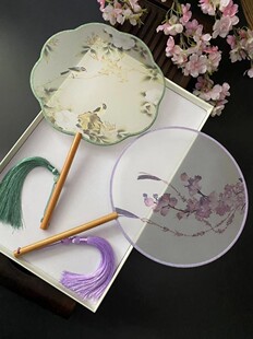 团扇古风扇子中国风古典圆扇宫扇古代汉服配饰流苏旗袍芒种双面夏