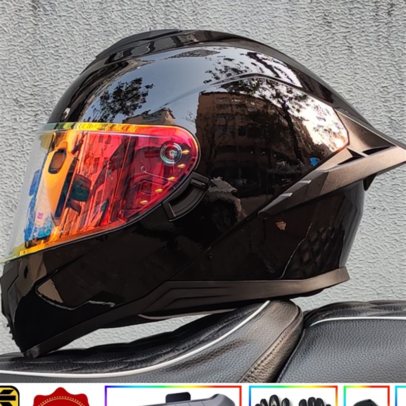 LS2摩托车头盔男女全盔蓝牙四季个性大尾翼机车跑盔3C认证新国标