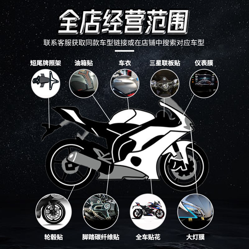 适用于奔达灰石250贴纸贴花车身装饰拉花版画摩托车改装件配件