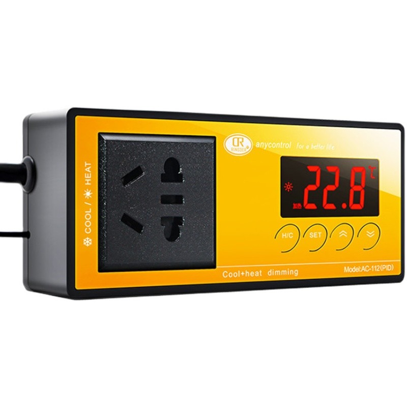 水族箱PID温控器高精可调智能开关爬虫箱可控硅加热带插排控制器