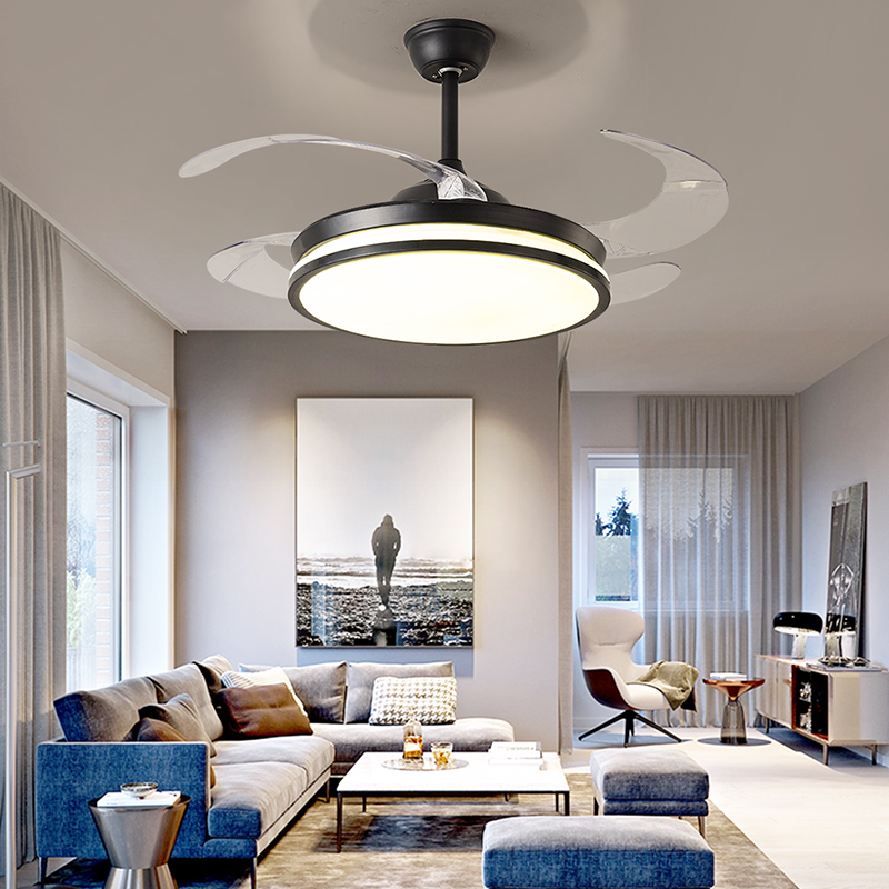 超薄隐形风扇灯吊扇灯变频大风力简约现代家用客厅餐厅卧室电扇灯