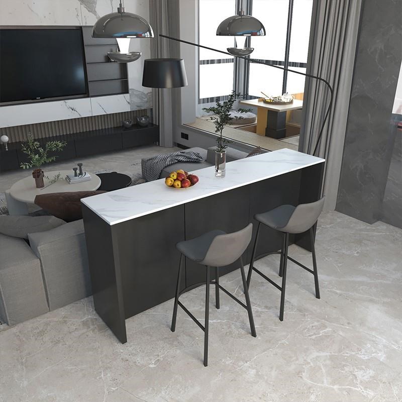 吧台餐边柜一体岩板沙发后背靠背柜简约餐厅隔断大理石.家用高脚