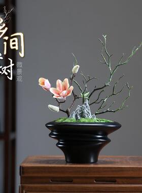 永生苔藓微景观绿植盆景桌面造景样板房酒店茶几高端仿真植物盆栽