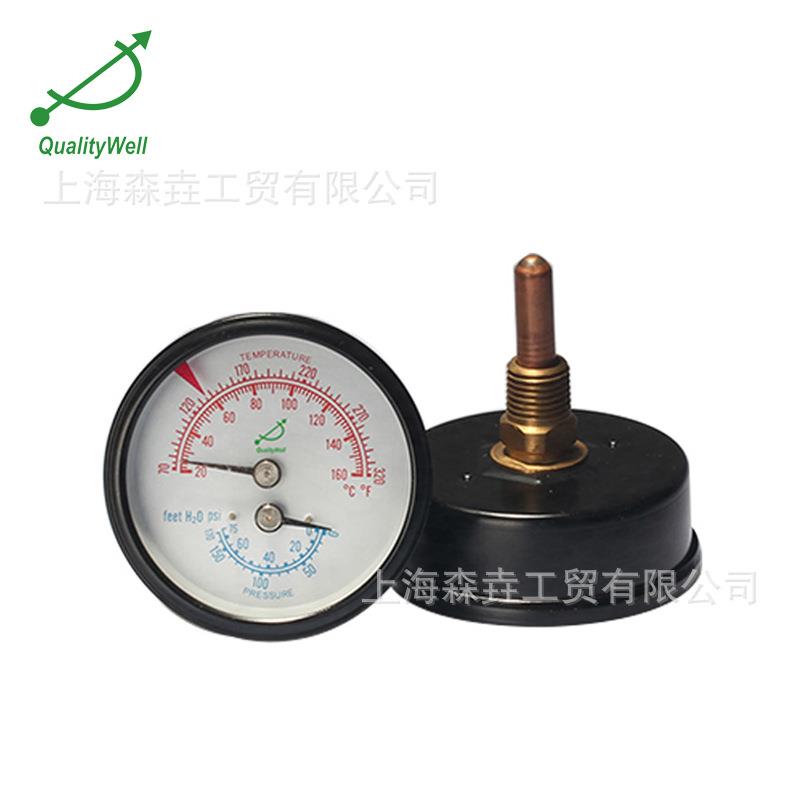 抗磁场干扰能力强温度压力一体表 轴向黑铁壳铜连接 WHT-12S