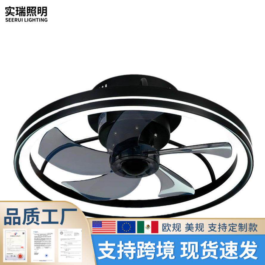 亚马逊款吸顶风扇灯智能静音风扇灯卧室风扇灯中山风扇灯工厂